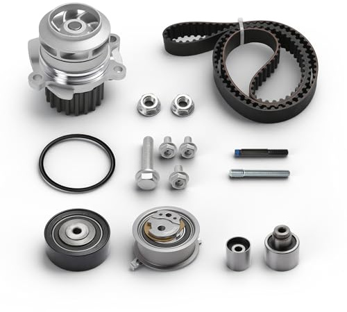 JAVOUKA Engine Timing Belt Kit with Water Pump for Audi A3 A4 Q5 TT | for Seat Alhambra Exeo, for Skoda Fabia Octavia, for VW Caddy Crafter Eos Golf Jetta Polo, 1.2L/1.6L/2.0L,2003-2017,025649XS
