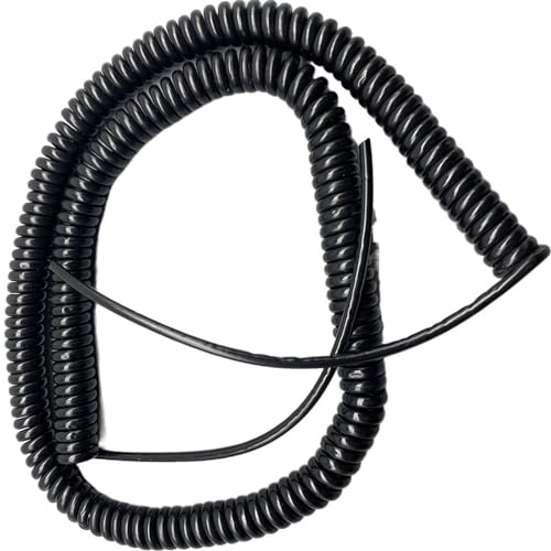 Cavo di alimentazione a spirale, cavo a spirale flessibile a molla riccio, 8 core, spina standard di resistenza, multicore elastico (estensibile 1,25 metri)