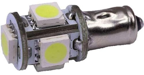RECAMBO Tacho-LED BA7S 6V Xenonweiß 5x5050 SMD - plug-and-play je nach Fassung - geringer Verbrauch - helle Ausleuchtung - lange Lebensdauer - Instrumentenbeleuchtung - Innenraum/Cockpit
