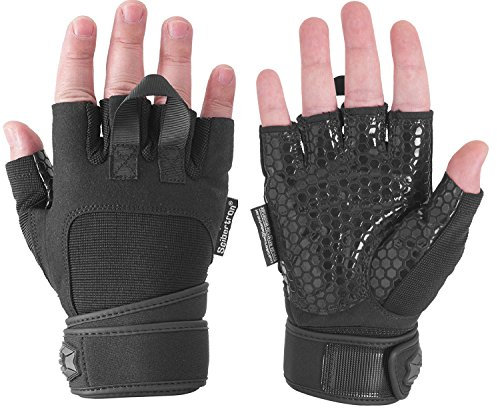 Seibertron Trainingshandschuhe Sport Kraftsport Halbfinger Fitness Handschuhe Geleinlage Silikon Palm Für Gym Training Krafttraining Bodybuilding Gewichtheben Hanteln Damen Herren L