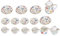 1:12 Accesorio para casa de muñecas, 15pcs Mini taza de té de flores de porcelana Juego de casa de muñecas Decoración Miniatura de muebles de simulación de cocina para niños (Tye 3)