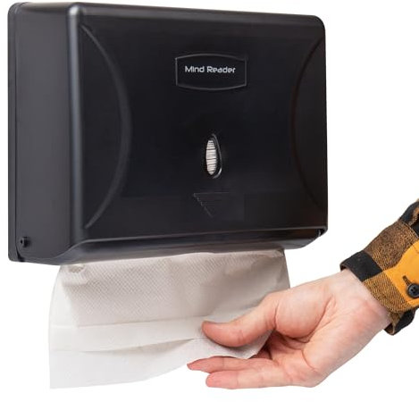 Mind Reader PTWIDE - Dispensador de múltiples Pliegues, Soporte para Toallas de Papel, 9,5 cm de Largo x 26,7 cm de Ancho x 35,5 cm de Alto, Negro, x
