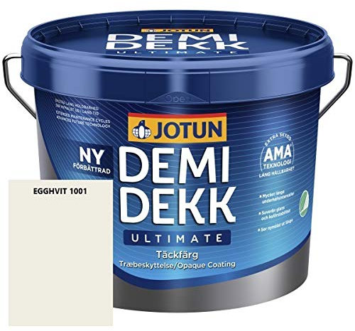 JOTUN DEMIDEKK ULTIMATE Täckfärg Holz-Farbe | Wetterschutz | Holzschutz | Absolute Premium-Qualität | 3 Liter EGGHVIT 1001