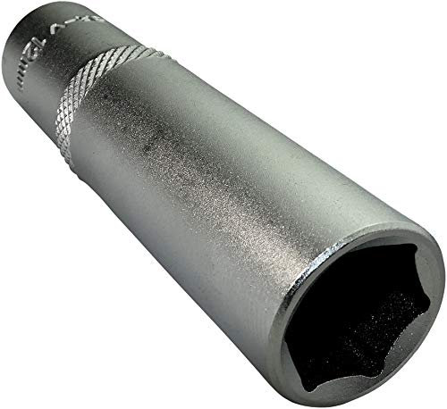 Aerzetix - C45180 - Douille de Vissage - Profonde/Rallongée/Longue - 3/8x12mm - pour Clé/Cliquet Manuelle/Pneumatique - Corps Cylindrique - Hexagonale/6 Pans Allen - en Acier CR-V - Couleur Argent