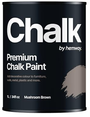 Hemway - Premium Chalk Paint - Mushroom Brown 1 L | Chalky Matt Shabby Chic Finish for Interior Furniture & Walls | Quick Dry & 1 Coat