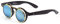 Ultra Schwarz mit Hellblauen Gläsern Flip Up Ronde Steampunk Sonnenbrille Retro Frau Mann UV400 UVA Vintage Victorian Kreis Retro Sonnenbrille Steampunk Brille Sonnenbrille zum Hochklappen