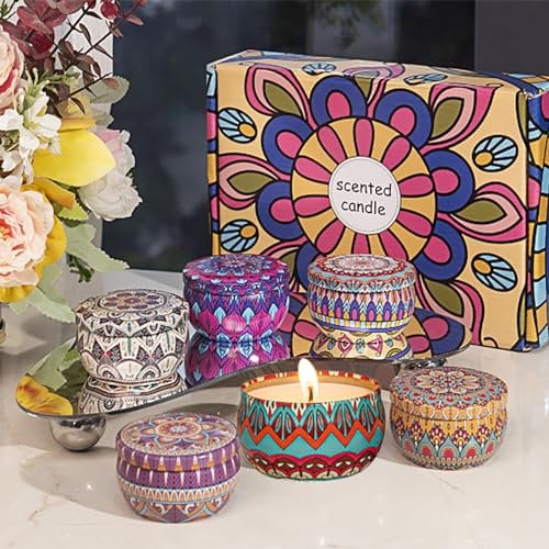 6 Stück kerzen set geschenk, Aromatherapie Kerzen für Zuhause, Geschenke für Frauen, Geschenke für Männer, Weihnachtsgeschenke für Frauen, die Gesamtbrenndauer beträgt 114 Stunden