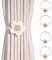 Magnetische Vorhang Raffhalter 4 Stück, Kameli Vorhanghalter Gardinen Clip für Vorhänge Boho Deko, Gardinenhalter Zugband, Gardinen Seil Beige für Haus Dekoration