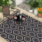Reyox Outdoor Teppich Wetterfester Teppich Flachgewebe Picknickdecken Geometrische Reversibel Terrassenteppich Bodenmatte Teppich für Garten Picknick Strände Esszimmer Schwarz Braun 180x270cm