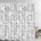 Batmerry Rideau de Douche Gris et Blanc, Style Victorien, Motif Floral Blanc sur Gris, Rideau de Douche en Tissu imperméable pour Salle de Bain avec 183 x 183 cm.