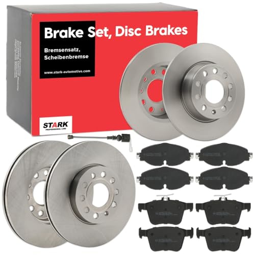 STARK Bremsen Set Vorne Hinten 288mm 272,0mm Bremsscheiben und Beläge Komplett Kompatibel mit VW Golf 7 Schrägheck 5G1, BQ1, BE1, BE2 Golf 7 Variant BA5, BV5, AUDI A3 Sportback 8VA, 8VF, SEAT