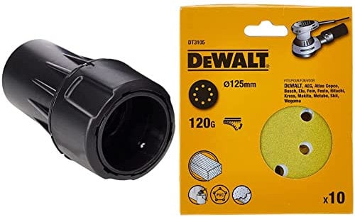 Dewalt DWV9000-XJ Universal Adapter, One Size & DT3105-QZ DT3105-QZ-Discos para lijadoras rotorbitales de 125 mm, Colour, Size