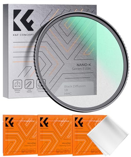 K&F CONCEPT Filter 52mm Black Promist 1/8 aus Optisches Glas mit Multi-Nano-Beschichtung für Videoaufnahmen/Portraitfotografie (Nano-Klear)