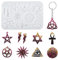 Weenkeey Anhänger Epoxidharz Formen Hexagramm Pentagramm Sonne Blitz Ankh Kreuz Silikonform Irisch Keltik Dreifaltigkeit Knoten Gießformen für DIY Handwerk Anhänger Halskette