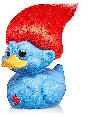 TUBBZ First Edition Figurine de Canard en Caoutchouc Vinyle à Paillettes Bleu à Paillettes – Produit Officiel Trolls – TV, Films et Jeux vidéo