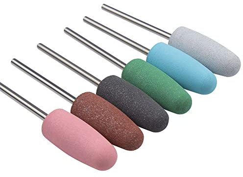 Natury Nails Fresas de Silicona para Torno de Uñas. Set 6 pcs. Pulidora Abrillantadora de Uñas. Granos desde 180 a 800