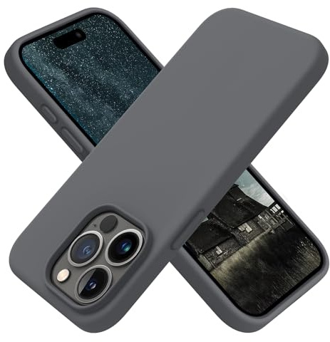 OTOFLY Compatible with iPhone 15 Pro Max Case, Silicone Shockproof Slim Thin Phone Case for iPhone 15 Pro Max (6.7 inch), (Space Gray)