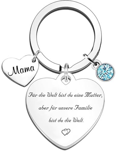 Mama Geschenk Für die Welt bist du eine Mutter, aber für unsere Familie bist du die Welt. Schlüsselanhänger Best Mama Ever Schmuck Muttertag Geschenk Geburtstag Geschenk Von Tochter/Sohn zur Mutter