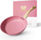 Innerwell Antihaft Bratpfanne 28 cm, Pfanne Induktion mit Keramik Antihaftbeschichtung in Profiqualität, Omelette Pfanne, Gesunde Granit Pan, Backofenfest, PFOA-frei, Spülmaschinenfest, Rosa