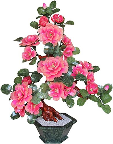 FURLOU Künstliche Bonsai-Baum-Pfingstrose-Blumen-Simulation Topfpflanzen Künstliche Pflanzen Gefälschter Bonsai-Baum, Zimmerpflanze für Home Office