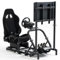 Supllueer Racing Sim cockpit con sedile ergonomico e supporto per monitor adatto per Logitech/Fanatec/Thrustmaster G27 G923 G920,50 mm grande tubo rotondo supporto simulatore di guida, no