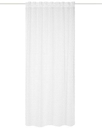 HOME WOHNIDEEN Fertigschal 85274 PANILIA, Raschelspitze, Blätterdesign, Kombiband, Farbe:wollweiß, Größe:225 x 140 cm, Anzahl:1x