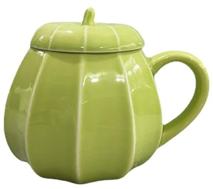 Halloween Kürbis Tasse | Niedliche Keramik Kürbis Becher | Süße Kürbisbecher | Kaffeetasse Milchbecher Mit Deckel | Kürbisförmig Teetassen Müslischale Süßigkeiten Keksdose Für Thanksgiving Halloween