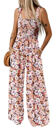 Dokotoo Womens Overalls Black Jumpsuits for Women Casual Loose Fit Solid Color Wide Leg One Piece Sleeveless Jumpsuit Printed Long Pant Rompers with Pockets Medium
