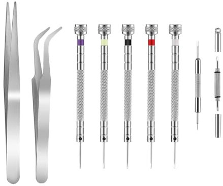 Zuimei Watch Screwdriver Set for Glasses & Clock Repair,Small Screwdrivers Flathead Phillips Hex,9Pcs Micro Precision Screwdriver Set for Watch Repair,Eyeglasses Repair,Jewelry Work,Electronics Repair