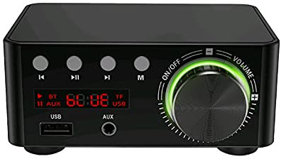 YIWENG HiFi BT5.0 Amplificateur Numérique Mini Ampli Audio Stéréo 100W Récepteur Audio Puissance Sonore Double Canal Stéréo AMP USB AUX pour Home Cinéma Lecteurs de Carte TF TF Noir