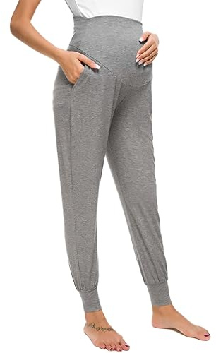 Pantalon de maternité baggy pour les loisirs et la grossesse - Pyjama - Pantalon de jogging - Pantalon long - Pantalon de yoga pour femme