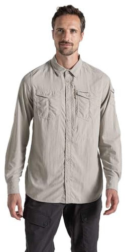 Craghoppers NosiLife Adventure III Long Sleeved Shirt, S, Parchment