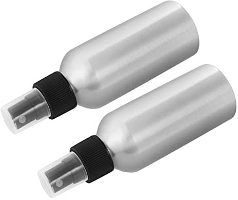 Angoily 2Pièces Lot de Bouteilles Spray Vide Aluminium avec Embout Noir Flacons Rechargeables pour Cosmétique et Vaporisateur Eau pour Plantes