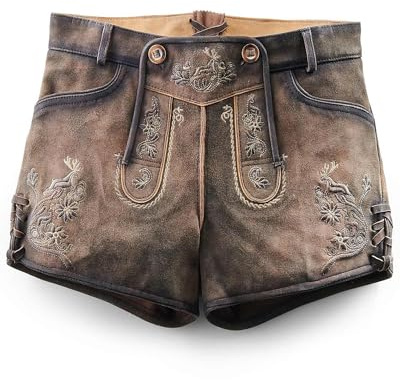 Maddox Damen Lederhose MAILA antik - hopfen 38