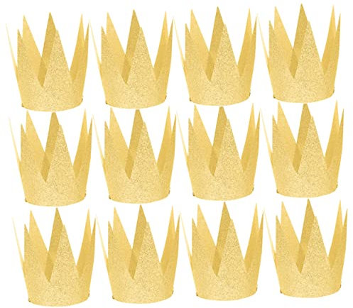 UPKOCH 12st Geburtstagshut Krone Für Kinder Partyzubehör Sterne Kindergeburtstag Kopfschmuck Kinderkrone Kindergeburtstagsmützen Geburtstagsdekorationen Feenstab Mini Papier Das Gold Baby