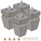 Square Wood Furniture Legs Set of 4 - Wooden Replacement Feet for Couch, Bed, Bench, Dresser, Rubber Wood Parts for Table, Sofa, Wooden Legs Chairs Complete with Installation Hardware (4 inch Grey)