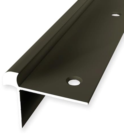 Treppenkantenprofil 33 x 43 x 2500 mm Winkelprofil Aluminium Glatt Doppelt Versetzt Versenkt Gebohrt Bronze Einfasshöhe 6.5 mm Küberit