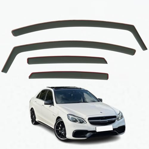 Set mit 4 Windabweisern, kompatibel mit Mercedes Benz E-Klasse W212 4-Türer Limousine/Limousine 2010 2011 2012 2013 2014 2015 2016 Modelle.