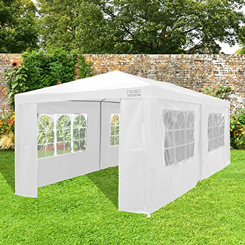 Gazebo 3m x 6m in White by Garden Universe Steel Frame Marquee Canopy Party Tent GAZ04-White-Amz (We do not ship to CI or IOW.)