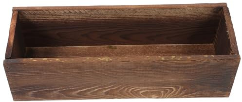 KITANDOVE Jardineras Duraderas de Madera Carbonizada Jardineras para Exteriores Líneas Suaves para Decoración de Jardín