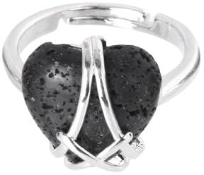 DyLyz Boho Herz Lavastein Ringe Vintage Handwickel Chakra Ring Natürlicher Edelstein Kristall Geburtsstein Ring Statement Verstellbare Ringe Für Party Urlaub