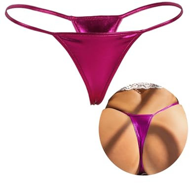 ohyeahlady Micro Perizoma Donna Seducente a Filo in Pelle Tanga Sexydonna Hot Invisibile Slip Brasiliana Sexy Traspiranti Elastico G String Bikini T-Back Thong Biancheria Intima Curvy Viola,XL