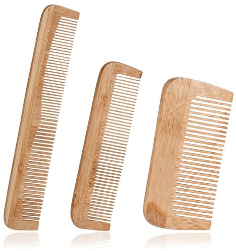 Holzkamm Set, 3 Stück Antistatisch Bambus Kamm Set Natürlich Bambus Haarkämme Dauerhaft Holzkamm Haare Kamm Männer Frauen Kamm Holz Haar Kamm Wooden Comb für Langes, Kurzes, Locken Haar
