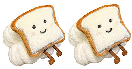 Ｚｉａｌｏｆｉ 2 Stück Handgelenk Bänder für Die Gesichtsreinigung, Cartoon Design, Haarband für Das Waschen, weißer Toast