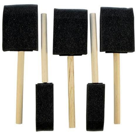 Foam Brushes for Wood Stain 5 x Black Foam Sponge Brush With Handle Painting Craft Paint Brush Tool for Stains Varnish Glue, Applying Dye, Oil to Wood, Paint, Stain, Varnish, Art Painting Tool