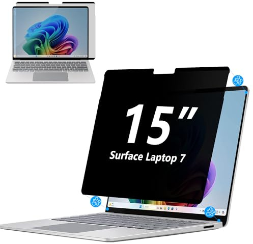 MEGOO Protezione privacy per Surface Laptop 7 da 15, anti-spia, antiriflesso, luce blu e blocco UV, tecnologia Nano magnetica, design rimovibile