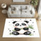 Pggong Tapis Motif Panda Mignon Bambou Étoiles Enfant, Paillasson Animaux Dessin Animé Chinois Doux à Poils Courts, 60x90cm, Lavable, Antidérapant, pour Le Chambre à Coucher
