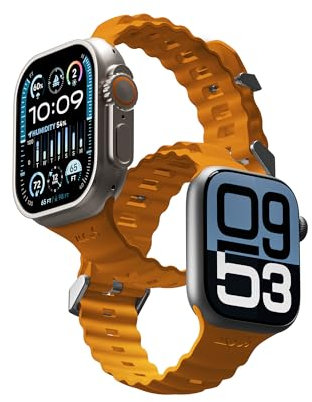 Mous Active Correa Compatible con Apple Watch 38mm, 40mm, 41mm, Banda de Fluoroelastómero Duradera, Correa Ajustable para iWatch Series 9-1, Ultra/Ultra 2/SE, Naranja
