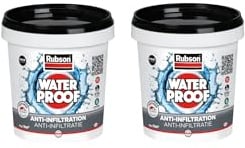 Rubson revêtement Waterproof Anti fuite Noir 1kg pour réparation et étanchéité, protecteur de toiture à base de silicone