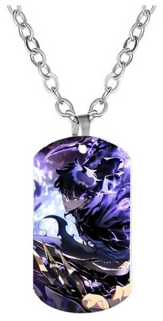 JUSONGKWCP Solo Levelings Necklace for Men Women Anime Figure Fashion Necklace Costume Accessories Pendant Jewellery Chain (Sliver-1)
